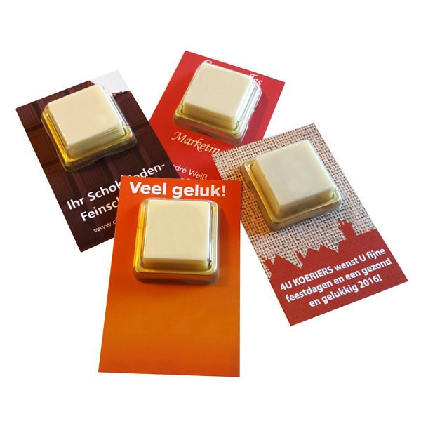 Visitenkarte mit Logo-Praline