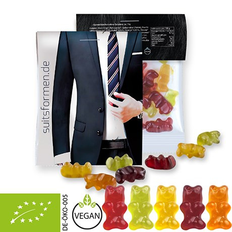 Bio Gummibärchen ohne Gelatine, ca. 15g, Express Midi-Tüte mit Werbereiter