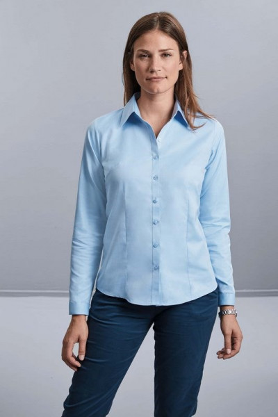 Russell Ladies Long Sleeve Herringbone Shirt