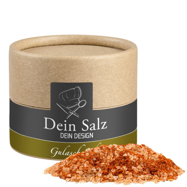 Gulasch Schaschlik Salz, ca. 55g, Biologisch abbaubare Eco Pappdose Mini