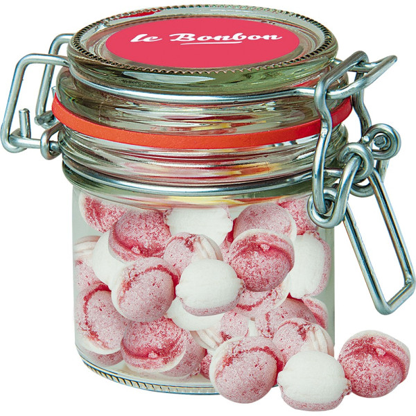 Erdbeer-Joghurt Bonbons, ca. 60g, Bonbonglas Mini