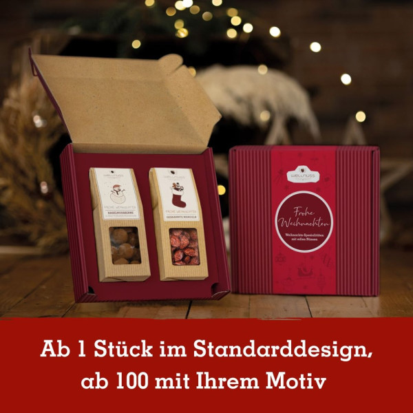 2 Weihnachts-Snacks im Geschenkkarton (versandfähig)