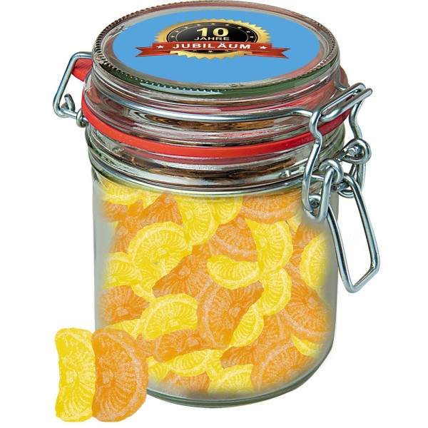 Zitrone und Orangen Bonbons, ca. 200g, Bonbonglas Maxi