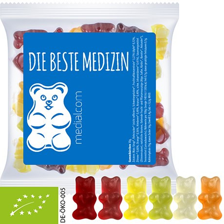 Bio Gummibärchen, ca. 30g, Express Maxi-Tüte mit Etikett