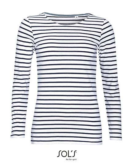 SOL´S - Women´s Long Sleeve Striped T-Shirt Marine