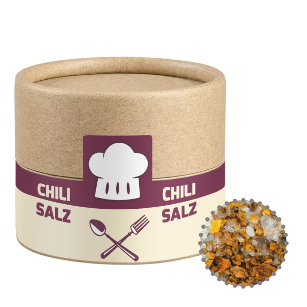 Gewürzmischung Chili-Salz, ca. 30g, Biologisch abbaubare Eco Pappdose Mini