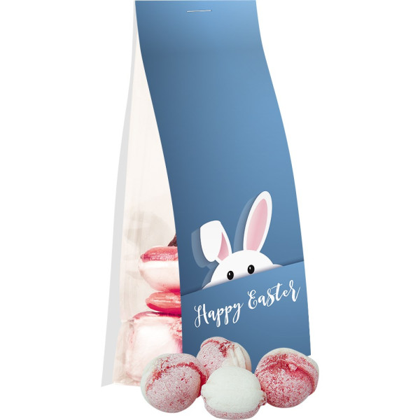 Erdbeer-Joghurt Bonbons, ca. 40g, Express Blockbodenbeutel mit Werbereiter