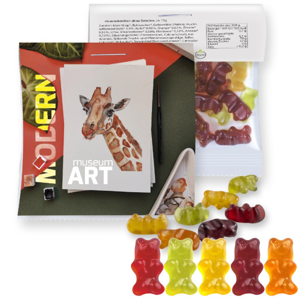 Gummibärchen ohne Gelatine, ca. 30g, Express Maxi-Tüte mit Werbereiter