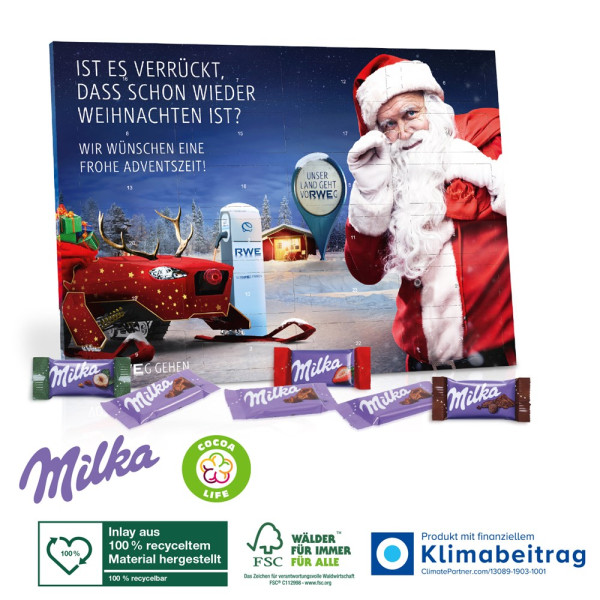 Tisch-Adventskalender mit Milka Schokolade Mix