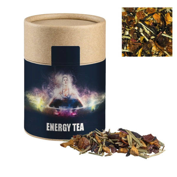 Kräutertee EnergieMix + Koffein, ca. 45g, Biologisch abbaubare Eco Pappdose Midi