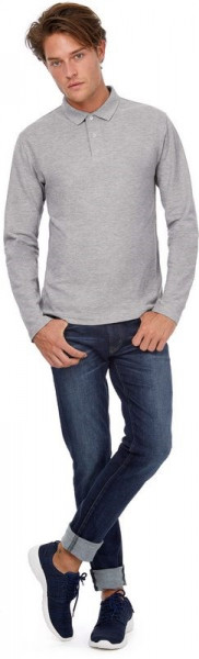 B&C ID.001 Men's long-sleeved polo shirt