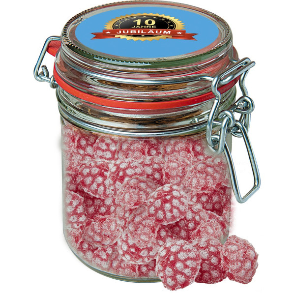 Himbeer Bonbons, ca. 200g, Bonbonglas Maxi