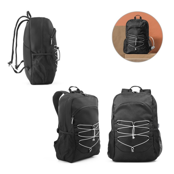 DELFOS BACKPACK. Laptop-Rucksack für 15.6'' aus 300D PET (100% rPET) und 600D PET (100% rPET)