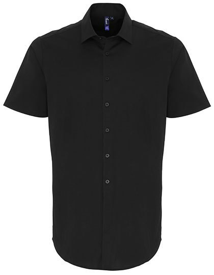 Premier Workwear - Men´s Stretch Fit Poplin Short Sleeve Cotton Shirt