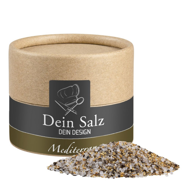 Mediterranes Salz, ca. 50g, Biologisch abbaubare Eco Pappdose Mini