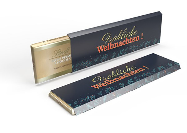 Lindt Alpenvollmilch Extra Tafel im Werbeschuber