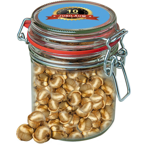 Goldnüsse Bonbons, ca. 200g, Bonbonglas Maxi