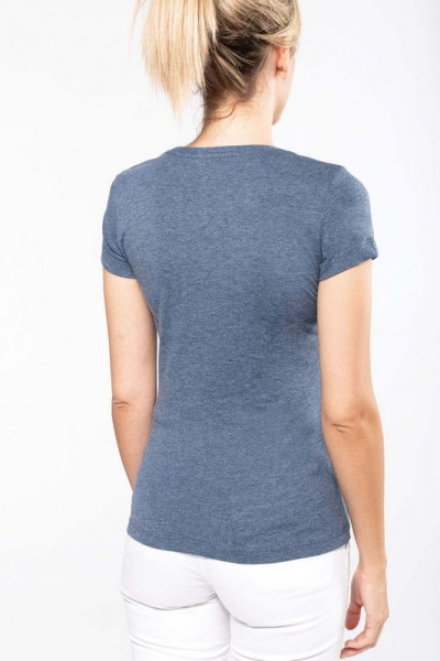 Kariban Damen T-Shirt mit V-Ausschnitt, Mischgewebe