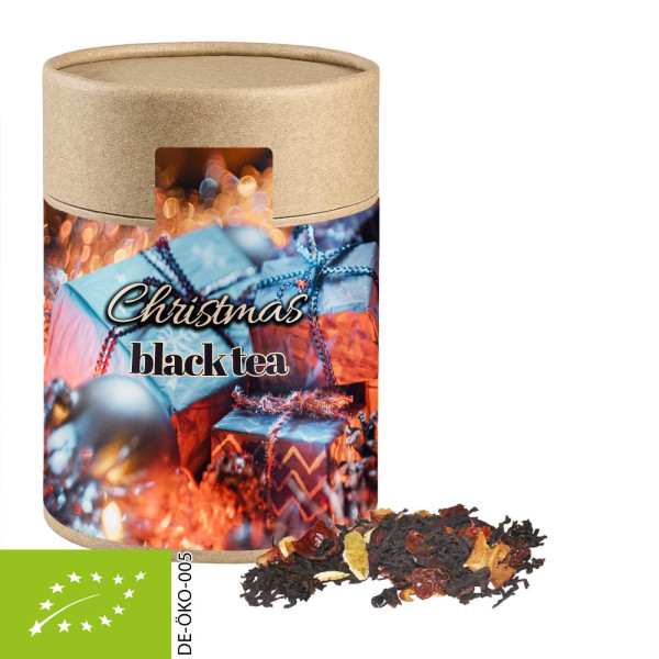 Bio Weihnachts Schwarztee, ca. 125g, Biologisch abbaubare Eco Pappdose Maxi