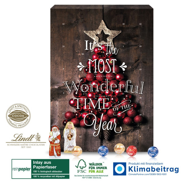 Wand-Adventskalender Lindt „Gourmet Edition“ Organic