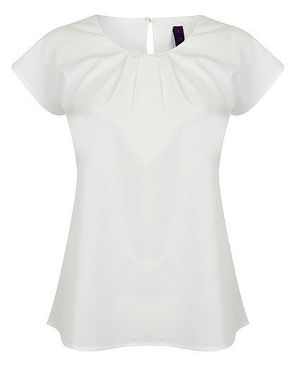 Henbury - Ladies´ Pleat Front Short Sleeve Blouse