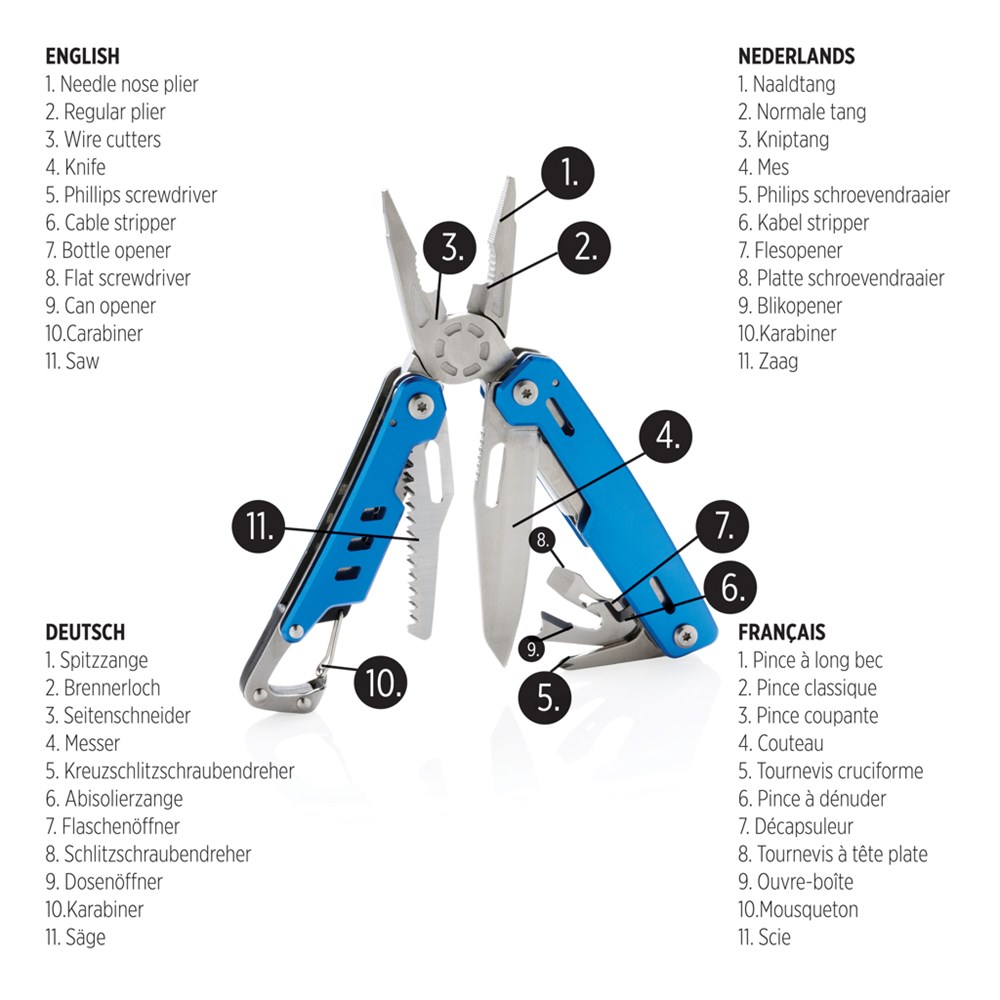 Solid Multitool mit Karabiner