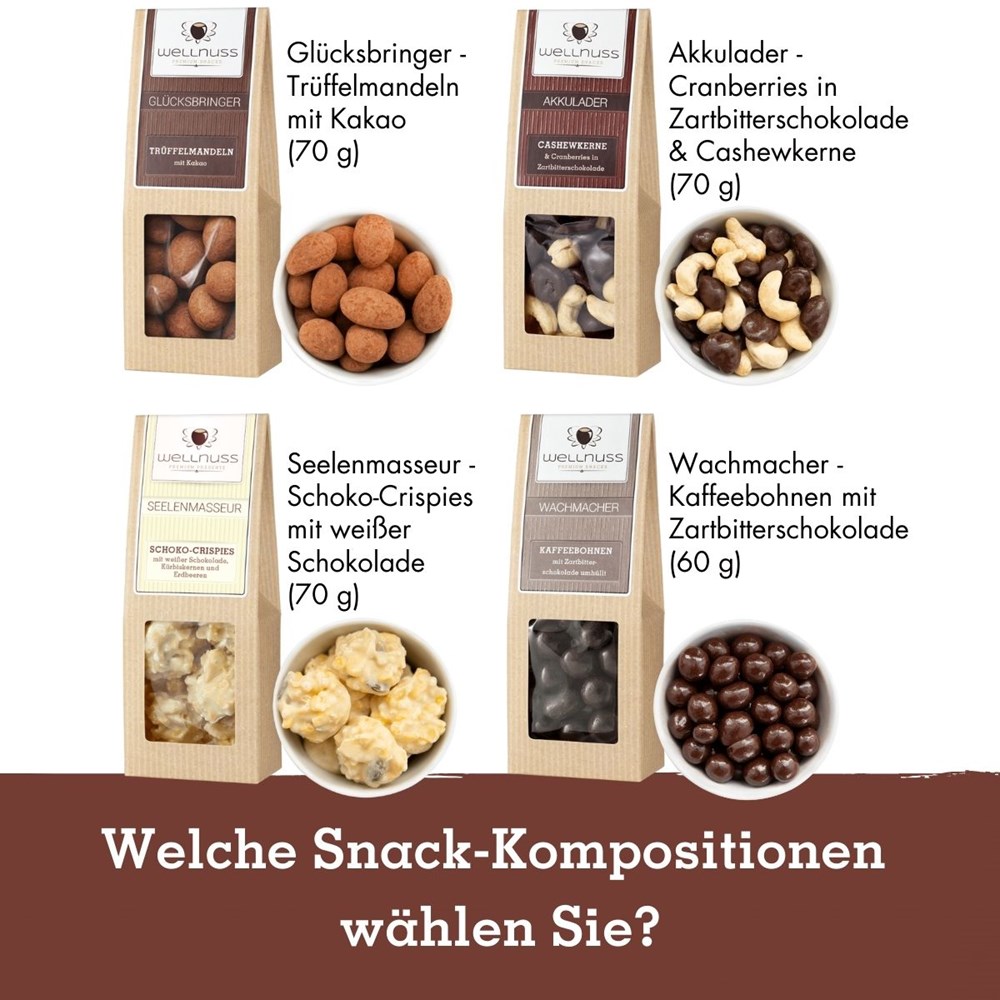 2 Premium Snacks im Geschenkkarton (versandfähig)